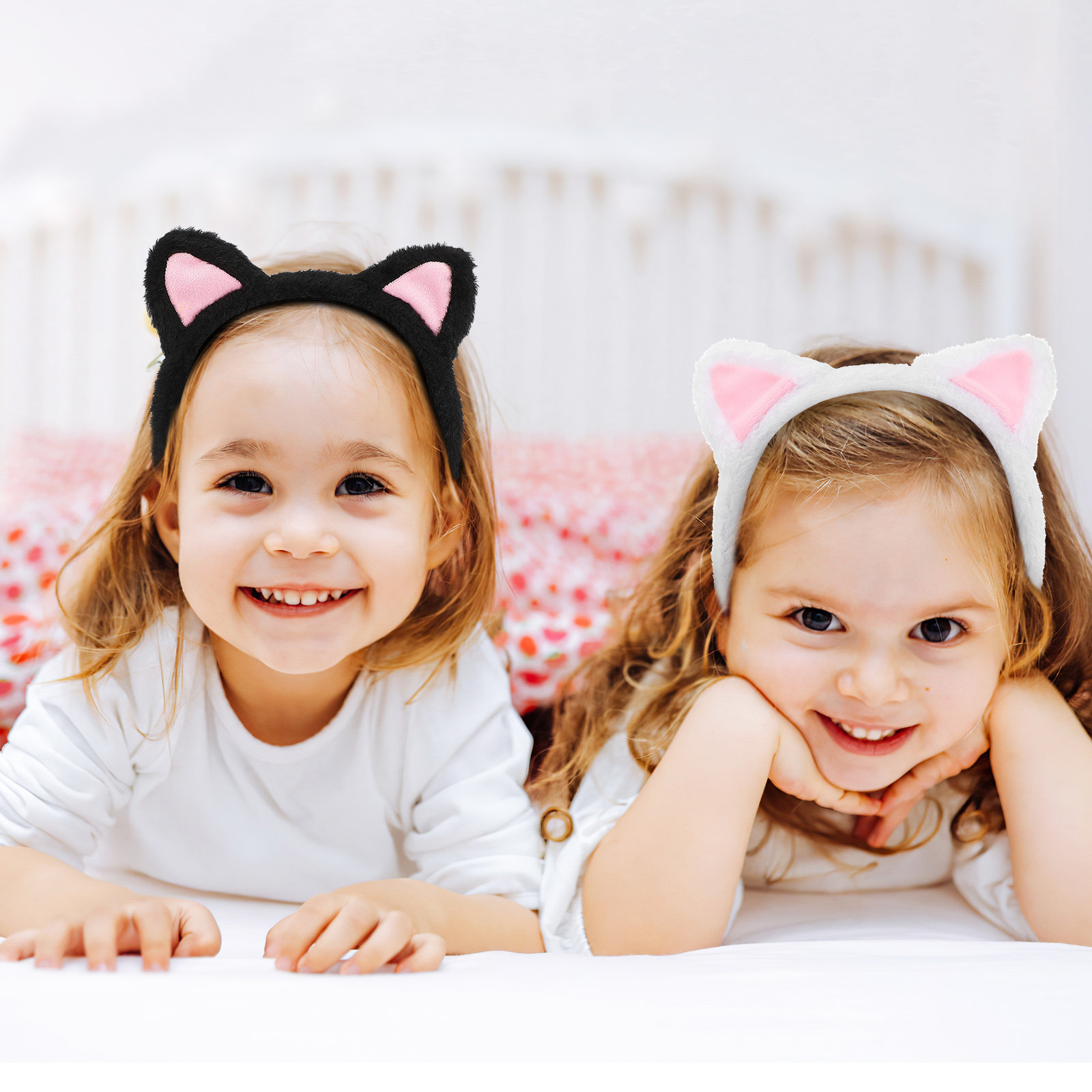 Skincare Animate - 2Pcs Love Heart Cat Ear Headbands